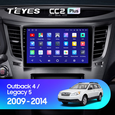 Штатная магнитола TEYES CC2 Plus 9.0" 4 Gb для Subaru Legacy 2009-2014