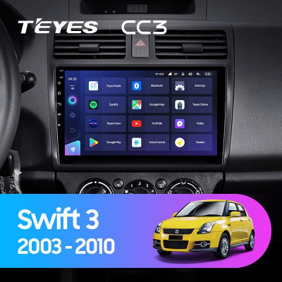 Штатная магнитола TEYES CC3 10.2" 3 Gb для Suzuki Swift 2003-2010