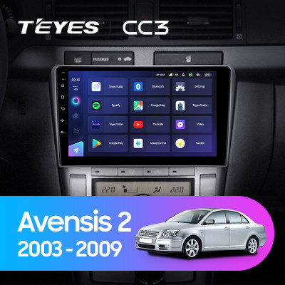 Штатная магнитола TEYES CC3 9.0" 4 Gb для Toyota Avensis 2003-2009 B