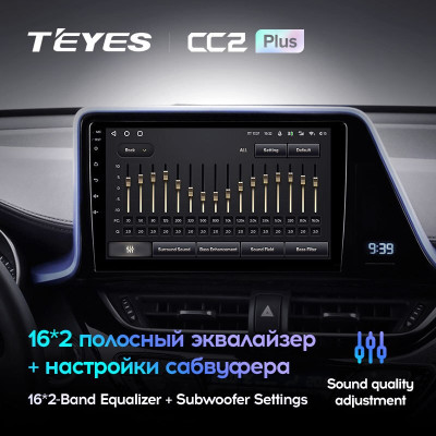 Штатная магнитола TEYES CC2 Plus 9.0" 3 Gb для Toyota C-HR 2016-2020 A