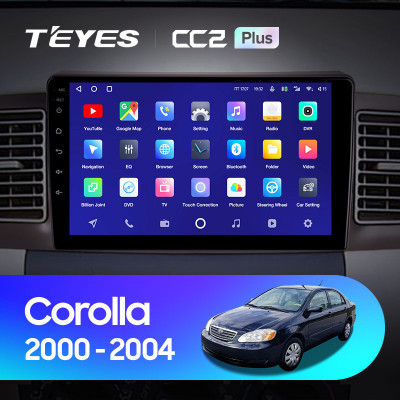 Штатная магнитола TEYES CC2 Plus 9.0" 4 Gb для Toyota Corolla 2000-2004