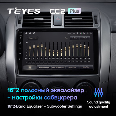 Штатная магнитола TEYES CC2 Plus 9.0" 4 Gb для Toyota Corolla 2007-2013