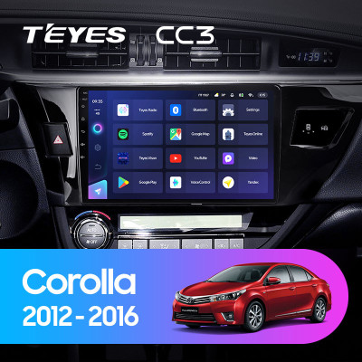 Штатная магнитола TEYES CC3 10.2" 6 Gb для Toyota Corolla 2012-2016 A