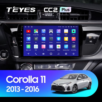 Штатная магнитола TEYES CC2 Plus 10.2" 3 Gb для Toyota Corolla 2013-2017 B