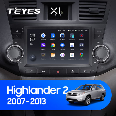 Штатная магнитола TEYES X1 10.2" 2 Gb для Toyota Highlander 2007-2013 A