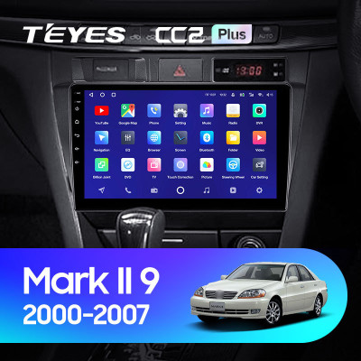 Штатная магнитола TEYES CC2 Plus 9.0" 4 Gb для Toyota Mark II 2000-2007