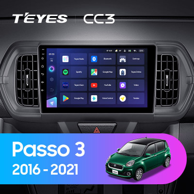 Штатная магнитола TEYES CC3 9.0" 3 Gb для Toyota Passo 2016-2021