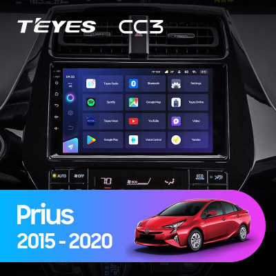 Штатная магнитола TEYES CC3 9.0" 4 Gb для Toyota Prius 2019-2022
