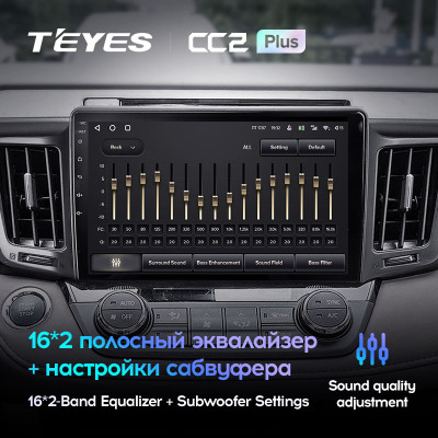 Штатная магнитола TEYES CC2 Plus 10.2" 4 Gb для Toyota RAV4 2012-2018 A