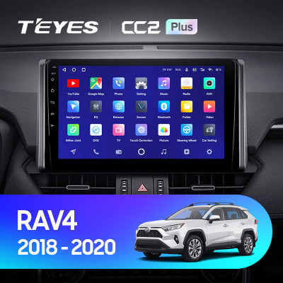 Штатная магнитола TEYES CC2 Plus 10.2" 6 Gb для Toyota RAV4 2018-2020