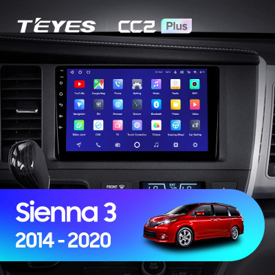 Штатная магнитола TEYES CC2 Plus 9.0" 6 Gb для Toyota Sienna 2014-2020